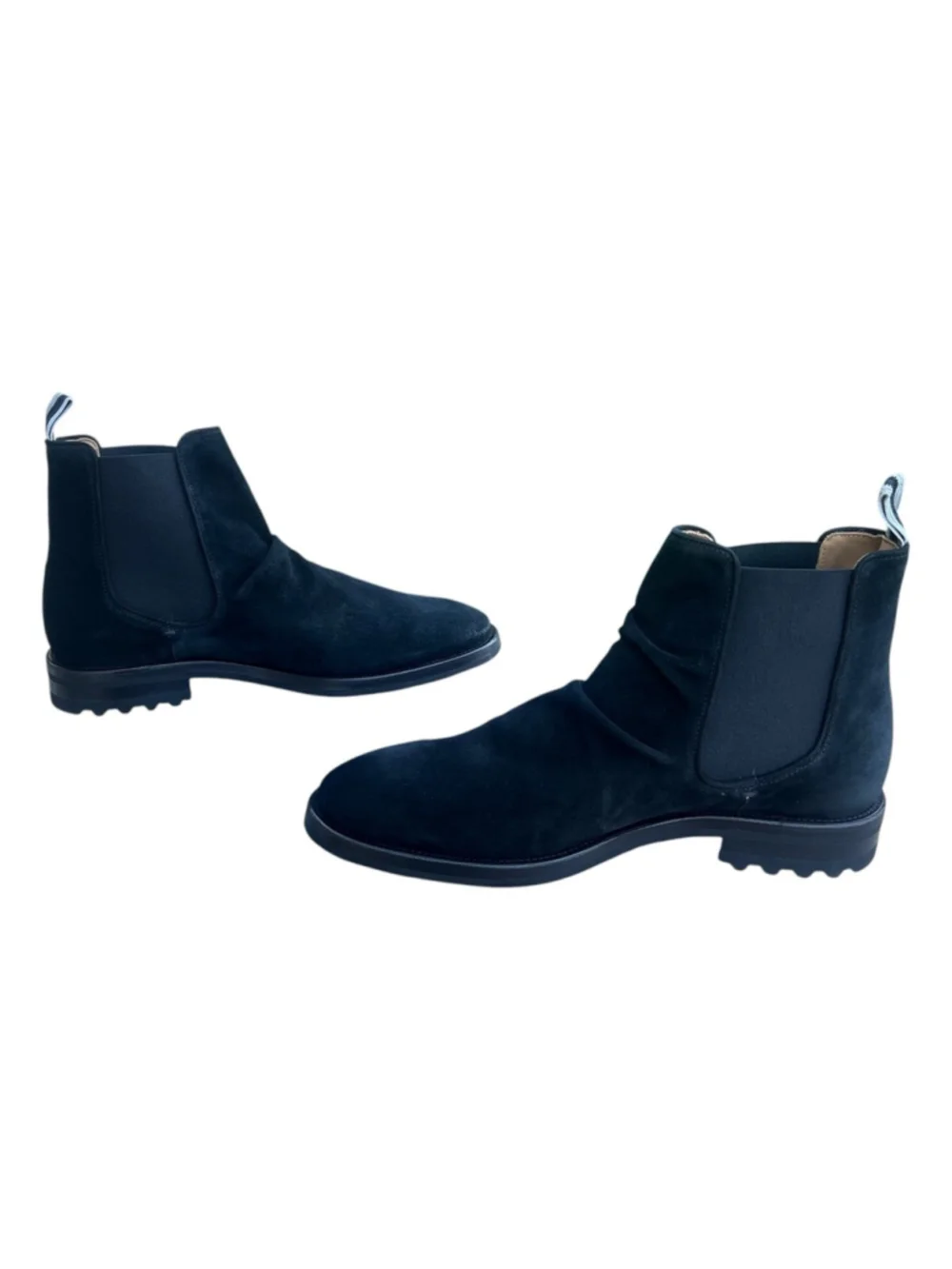 JOHN VARVATOS Freeman Chelsea Boot Black Suede Leather Rubber Sole 13 Portugal